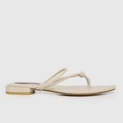 Milliotandco Nurita Harith Halle Pointed Toe Sandals & Flip Flops (Beige) Shoes