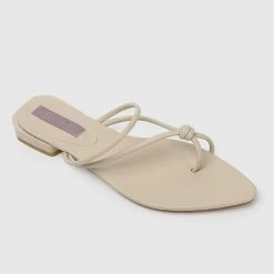 Milliotandco Nurita Harith Halle Pointed Toe Sandals & Flip Flops (Beige) Shoes