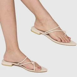 Milliotandco Nurita Harith Halle Pointed Toe Sandals & Flip Flops (Beige) Shoes