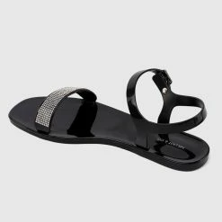 Milliot & Co Shoes Sprinkle Jelly Sandals (Black)