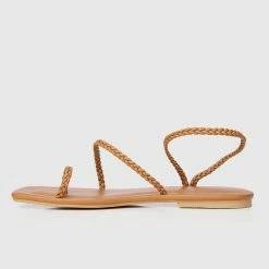 Milliotandco Disney Rapunzel I See Braided Square Toe Sandals Toe Ring Sandals & Flip Flops (Brown)