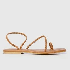 Milliotandco Disney Rapunzel I See Braided Square Toe Sandals Toe Ring Sandals & Flip Flops (Brown)