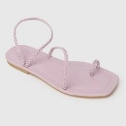 Milliotandco Disney Rapunzel I See Braided Square Toe Sandals Toe Ring Sandals & Flip Flops (Thistle) Shoes