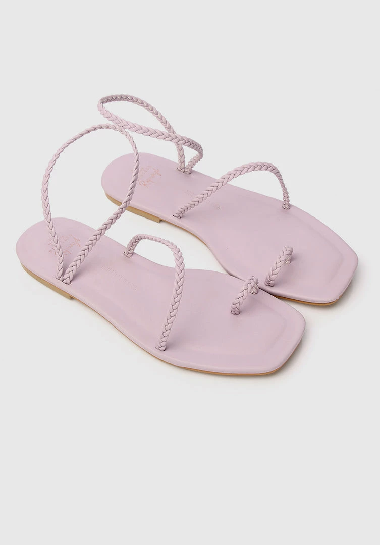 Milliotandco Disney Rapunzel I See Braided Square Toe Sandals Toe Ring Sandals & Flip Flops (Thistle) Shoes