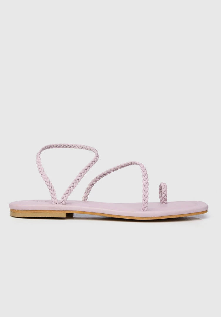 Milliotandco Disney Rapunzel I See Braided Square Toe Sandals Toe Ring Sandals & Flip Flops (Thistle) Shoes