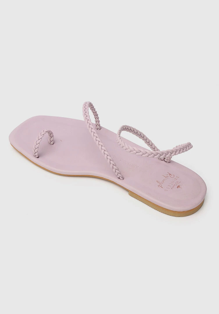 Milliotandco Disney Rapunzel I See Braided Square Toe Sandals Toe Ring Sandals & Flip Flops (Thistle) Shoes