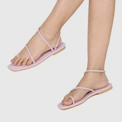 Milliotandco Disney Rapunzel I See Braided Square Toe Sandals Toe Ring Sandals & Flip Flops (Thistle) Shoes