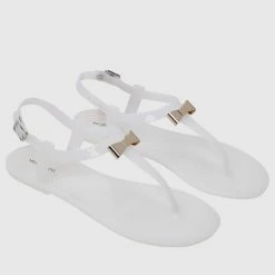 Milliot & Co Flower Power T-Strap Jelly Sandals (Cornsilk) Shoes