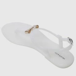 Milliot & Co Flower Power T-Strap Jelly Sandals (Cornsilk) Shoes