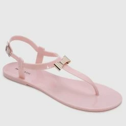 Milliot & Co Flower Power T-Strap Jelly Sandals (Pink) Shoes