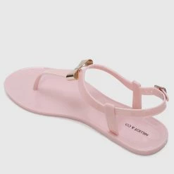 Milliot & Co Flower Power T-Strap Jelly Sandals (Pink) Shoes