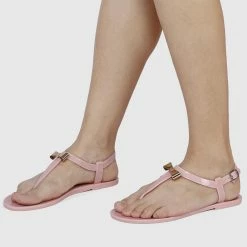 Milliot & Co Flower Power T-Strap Jelly Sandals (Pink) Shoes