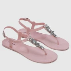 Milliot & Co Shoes Starburst T-Strap Jelly Sandals (Pink)