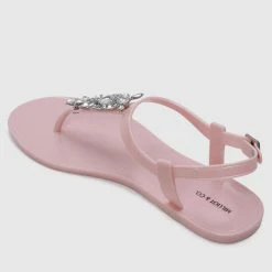 Milliot & Co Shoes Starburst T-Strap Jelly Sandals (Pink)
