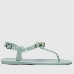 Milliot & Co Shoes Sugar T-Strap Jelly Sandals (Green)