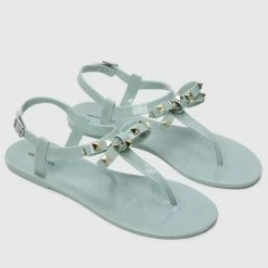 Milliot & Co Shoes Sugar T-Strap Jelly Sandals (Green)