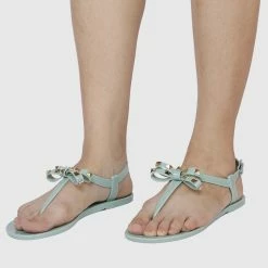 Milliot & Co Shoes Sugar T-Strap Jelly Sandals (Green)