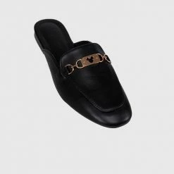 Milliotandco Shoes Disney Mickey Incredible Square Toe Slip On Mules (Black)