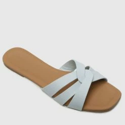 Milliotandco Beach Babe Criss Cross Flat Sandals (Light Blue)