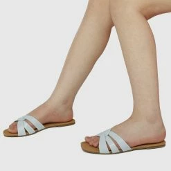 Milliotandco Beach Babe Criss Cross Flat Sandals (Light Blue)