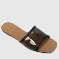 Milliotandco Shoes Gold Digger Open Toe Flat Sandals (Black)