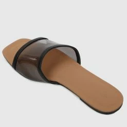 Milliotandco Shoes Gold Digger Open Toe Flat Sandals (Black)