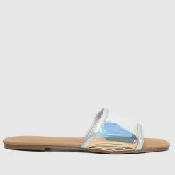 Milliotandco Gold Digger Open Toe Flat Sandals (Silver)