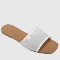 Milliotandco Shoes Gold Digger Open Toe Flat Sandals (White)