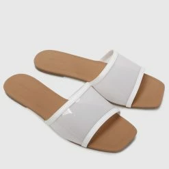 Milliotandco Shoes Gold Digger Open Toe Flat Sandals (White)