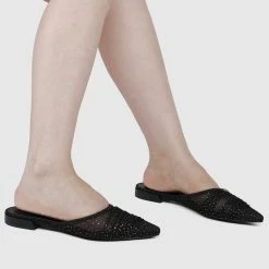 Milliotandco Shoes Hustler Pointed Toe Slip On Flats (Black)