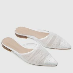 Milliotandco Hustler Pointed Toe Slip On Flats (White)