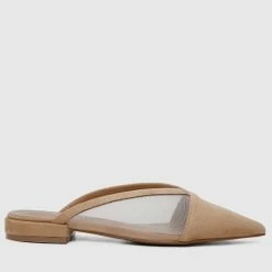 Milliotandco Keitha Pointed Toe Slip On Flats (Nude) Shoes