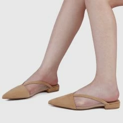 Milliotandco Keitha Pointed Toe Slip On Flats (Nude) Shoes