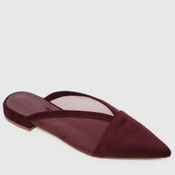 Milliotandco Keitha Pointed Toe Slip On Flats (Maroon)