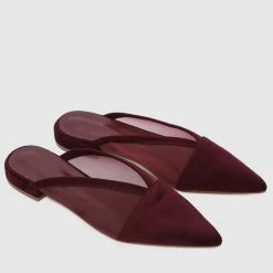 Milliotandco Keitha Pointed Toe Slip On Flats (Maroon)
