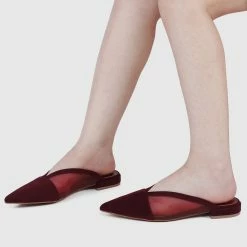 Milliotandco Keitha Pointed Toe Slip On Flats (Maroon)