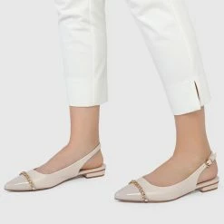 Milliotandco Shoes Jakki Pointed Toe Slip Ons & Espadrilles (Bone)