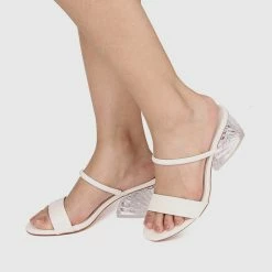 Milliotandco Disney Ariel Ocean Feel Gradient Heels Open Toe Wedges (White)