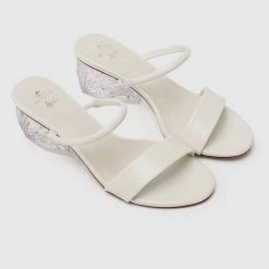 Milliotandco Disney Ariel Ocean Feel Gradient Heels Open Toe Wedges (White)