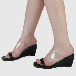 Milliotandco Amazing Open Toe Wedges (Black)