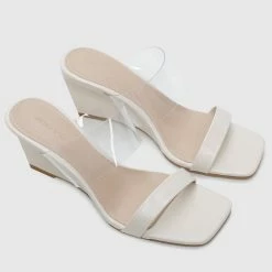 Milliotandco Amazing Open Toe Wedges (White) Shoes