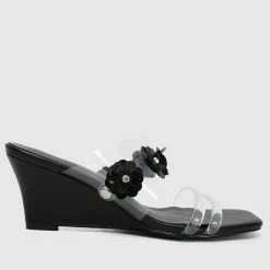 Milliotandco Cristen Open Toe Wedges (Black)