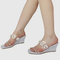 Milliotandco Cristen Open Toe Wedges (Thistle)