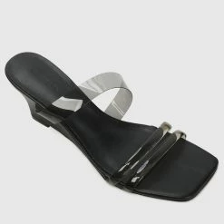 Milliotandco Kodey Open Toe Wedges (Black)