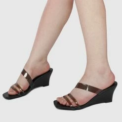Milliotandco Kodey Open Toe Wedges (Black)