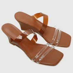 Milliotandco Kodey Open Toe Wedges (Brown) Shoes