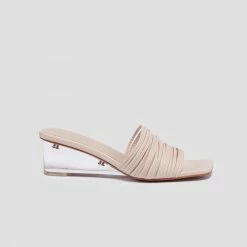 Milliotandco Abilene Open Toe Wedges (White) Shoes