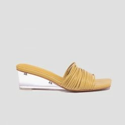 Milliotandco Abilene Open Toe Wedges (Yellow) Shoes