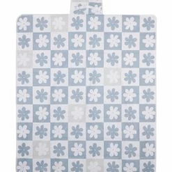 Milliotandco Poppy Printed Picnic Mat (Steel Blue) The Home Edit