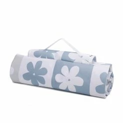 Milliotandco Poppy Printed Picnic Mat (Steel Blue) The Home Edit